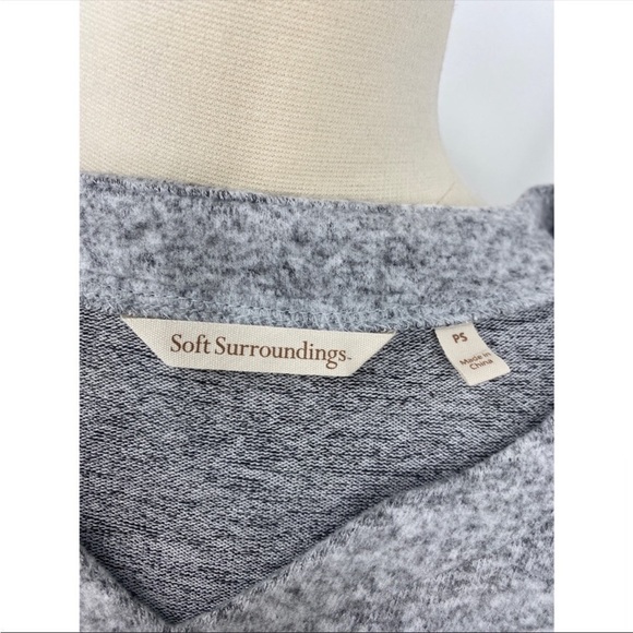 Soft Surroundings V-Neck Long Sleeve Drawstring Knit Dress - Picture 9 of 11